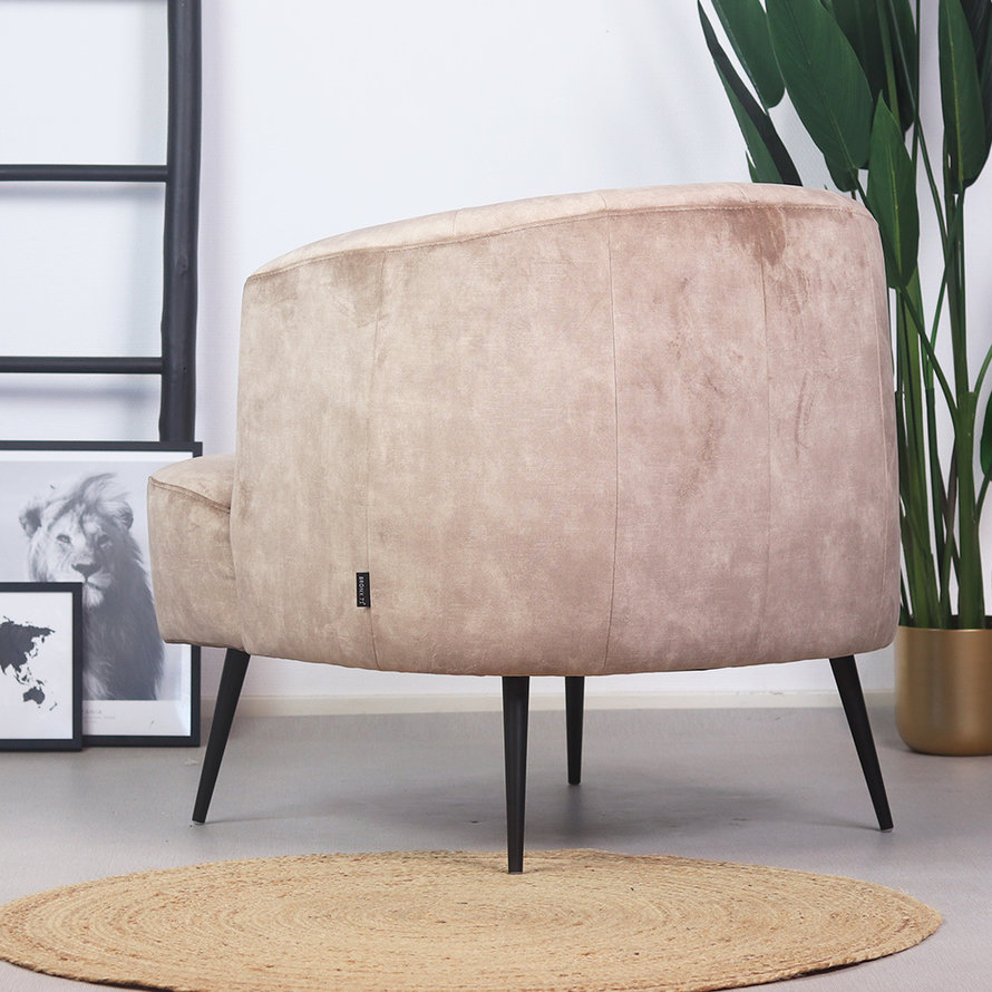 Fauteuil Billy taupe velvet