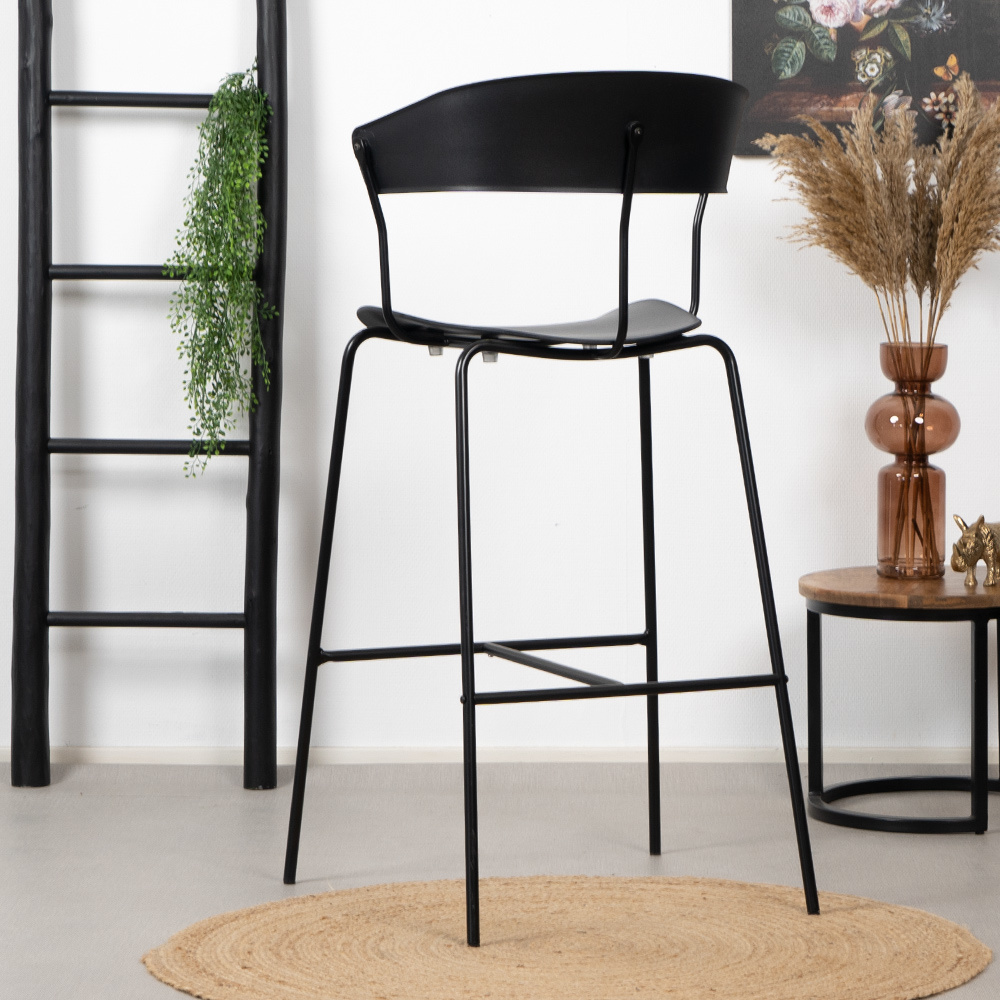 Horeca barkruk Denver zwart Scandinavisch design 77 cm Labelwise