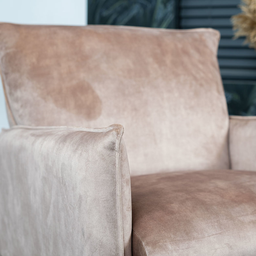 Fauteuil Mika taupe velvet