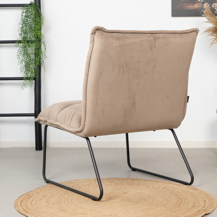 Fauteuil Malaga taupe velvet