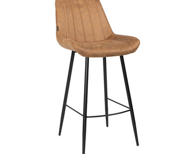 Bronx71 Barkruk Brooke cognac microvezel 74 cm