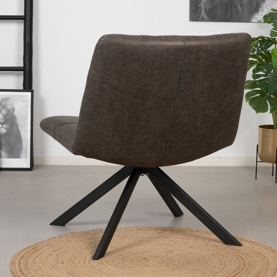 Fauteuil Eevi antraciet eco-leer