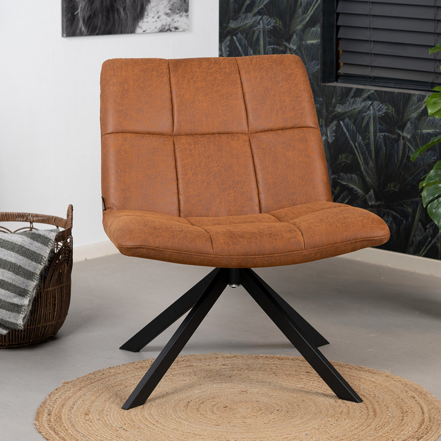 Fauteuil Eevi cognac eco-leer