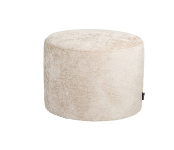 Bronx71 Poef/hocker Juna wit/beige chenille stof