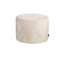 Poef/hocker Juna wit/beige chenille stof