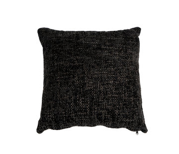Bronx71 Kussen Feline zwart chenille stof 45 x 45 cm
