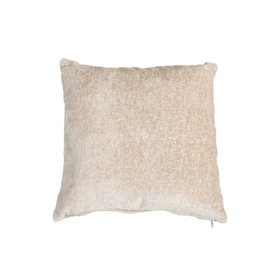 Kussen Juna wit/beige chenille stof 45 x 45 cm