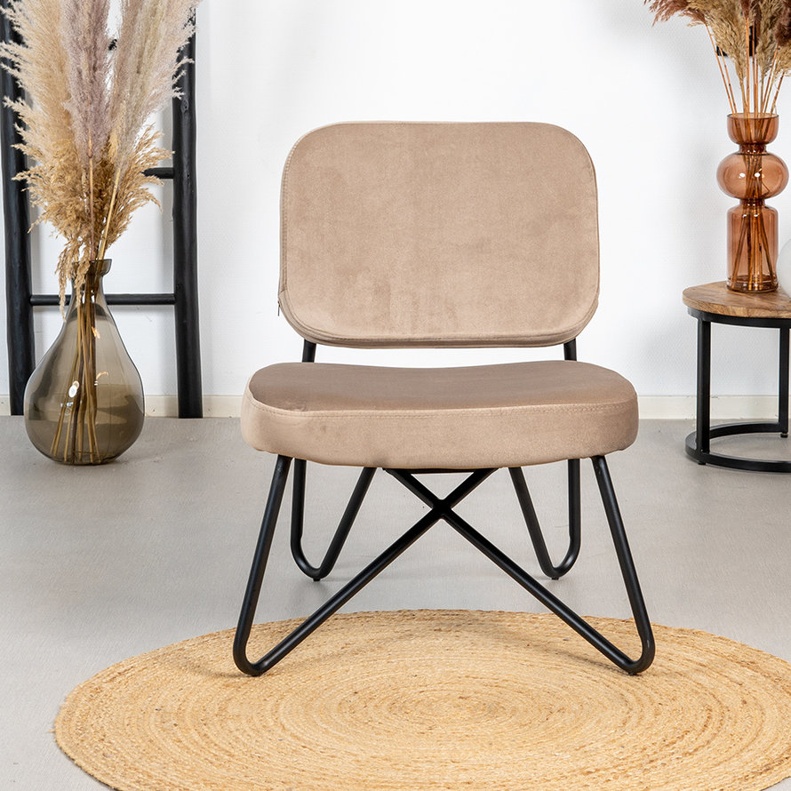 Fauteuil Julia taupe velvet