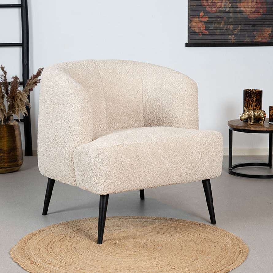 Fauteuil Nora beige bouclé