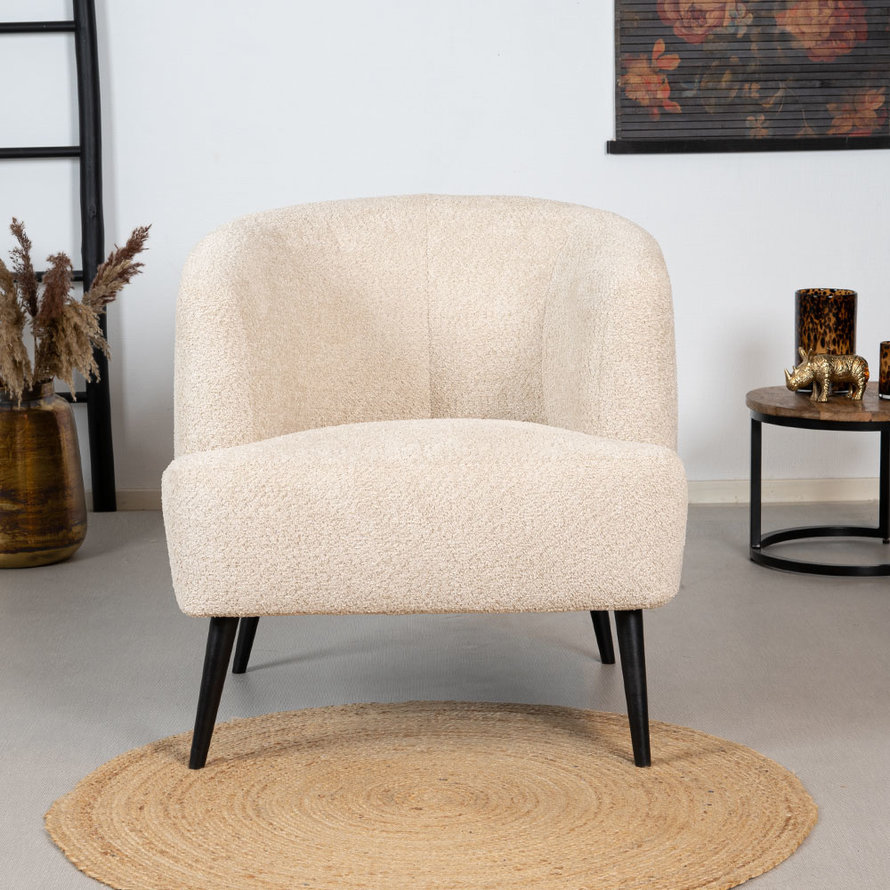 Fauteuil Nora beige bouclé