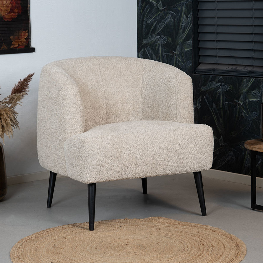 Fauteuil Nora beige bouclé