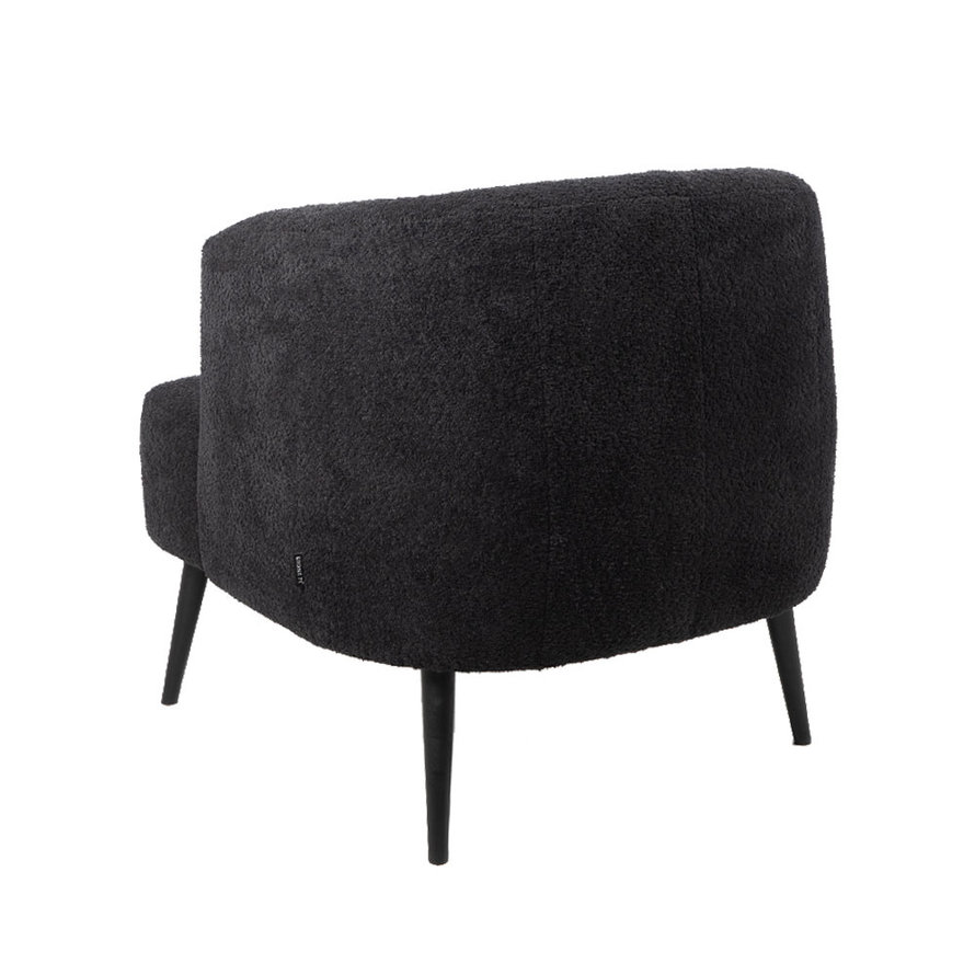 Fauteuil zwart taupe bouclé