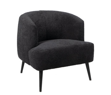 Bronx71 Fauteuil Nora zwart bouclé