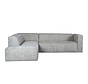 Hoekbank links Memphis taupe chenille stof
