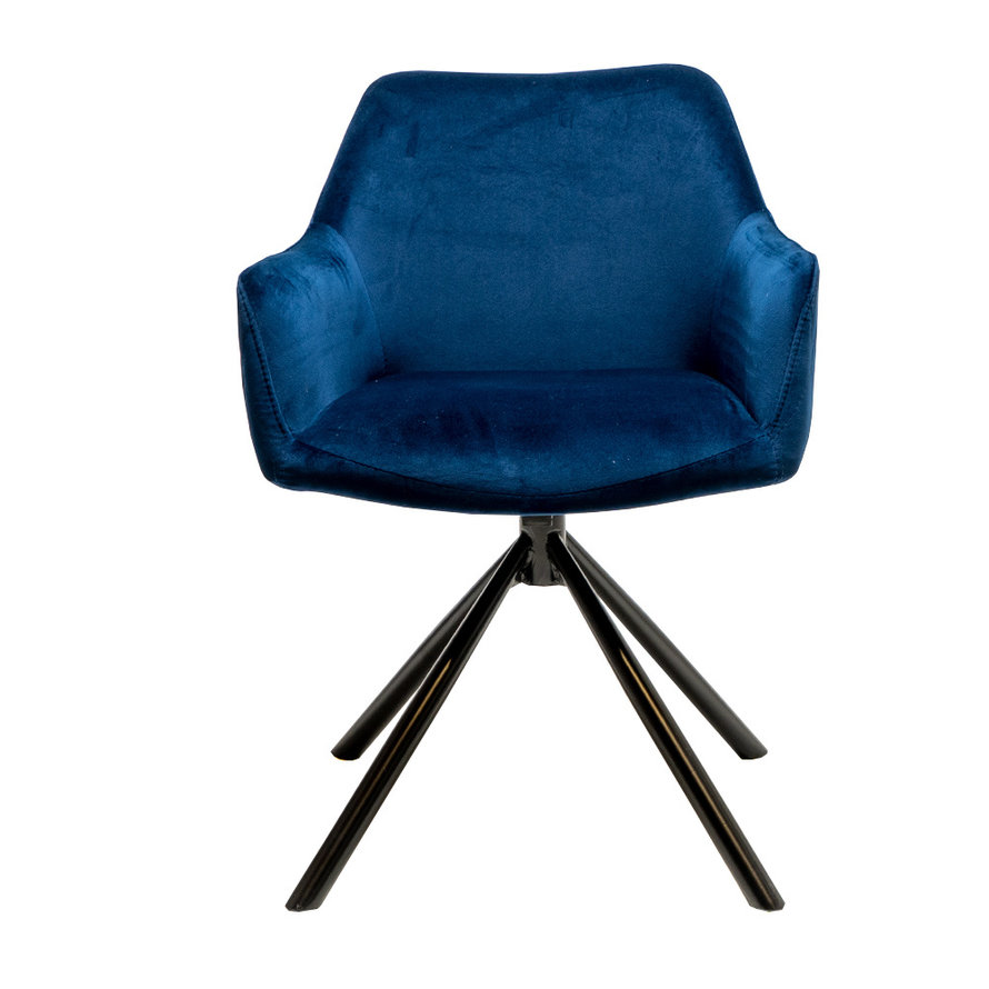 Draaibare stoel Furtado donkerblauw velvet