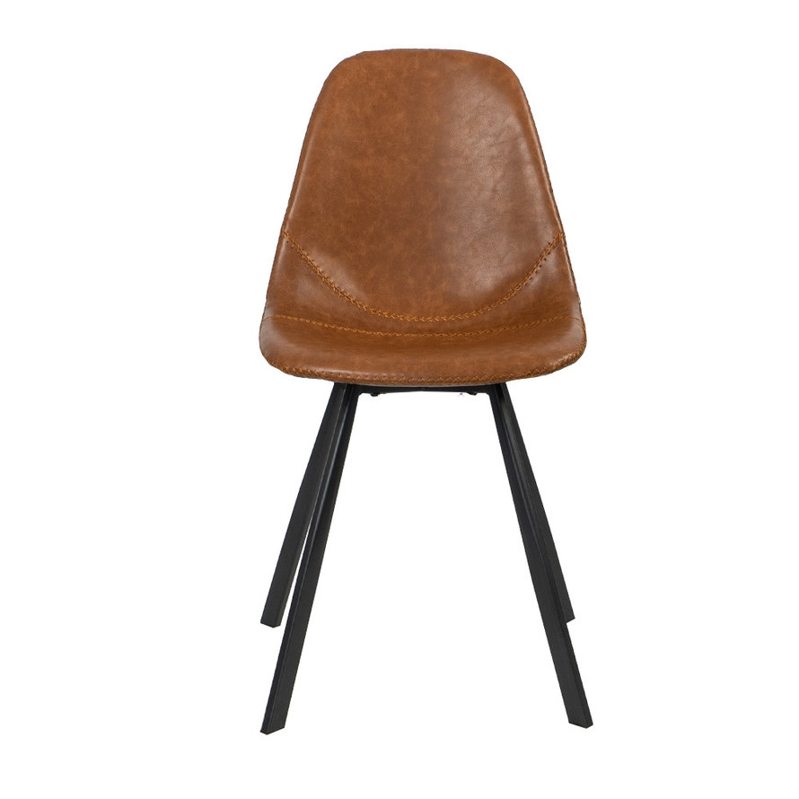 Stoel Logan cognac eco-leer