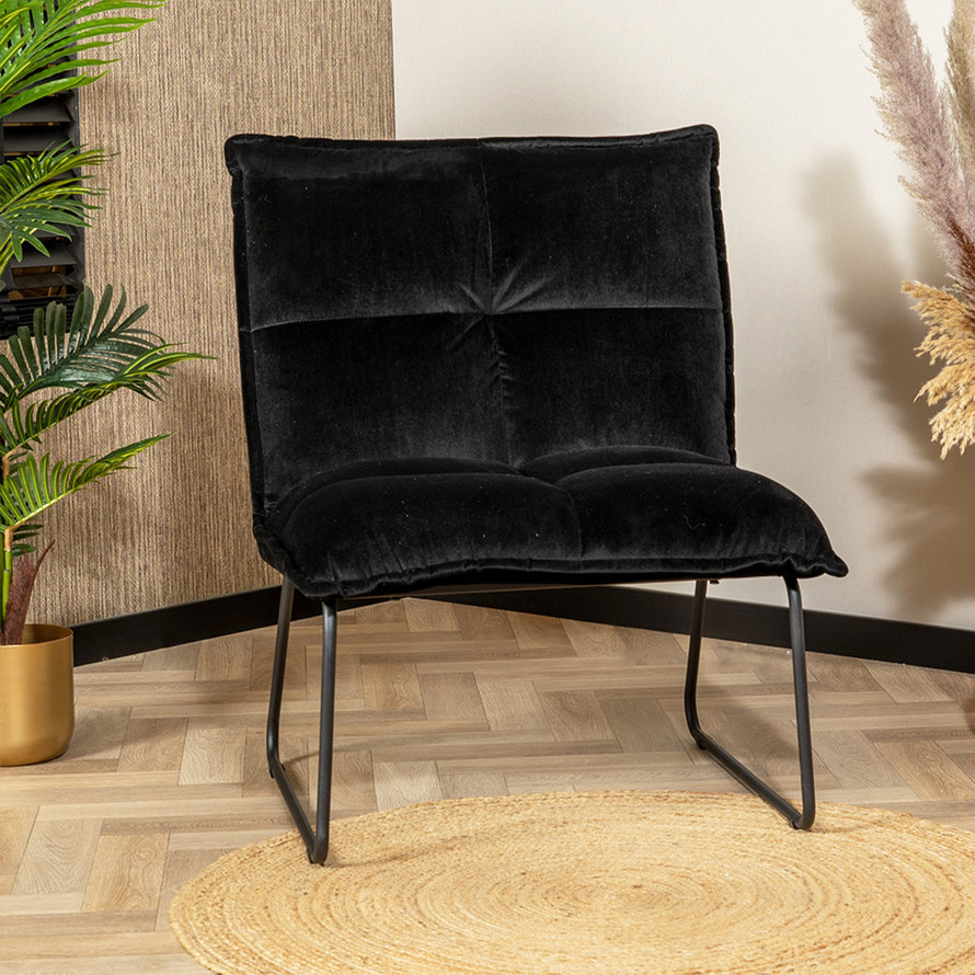 Fauteuil Malaga zwart velvet | Waterbestendig!