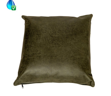 Bronx71 Kussen Kyla eco-leer olijfgroen 45 x 45 cm