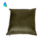Kussen Kyla eco-leer olijfgroen 45 x 45 cm