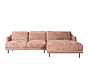 Hoekbank rechts Denver roze chenille stof
