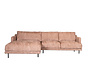 Hoekbank links Denver roze chenille