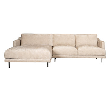 Bronx71 Hoekbank links Denver wit/beige chenille stof