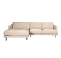 Hoekbank links Denver wit/beige chenille stof