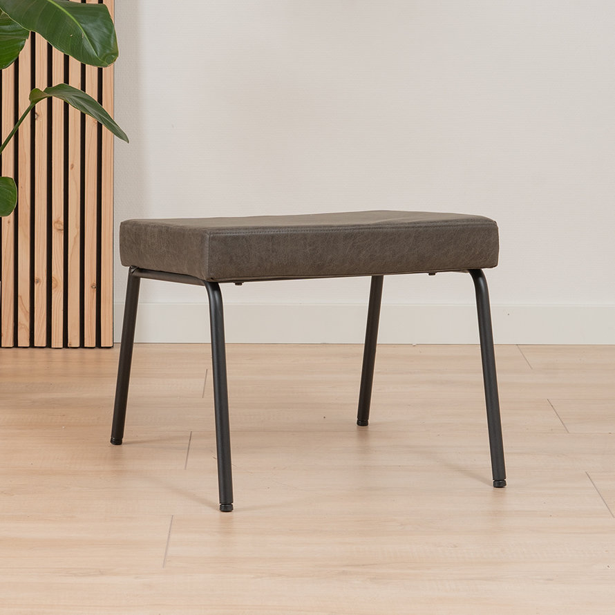 Hocker Espen antraciet eco-leer