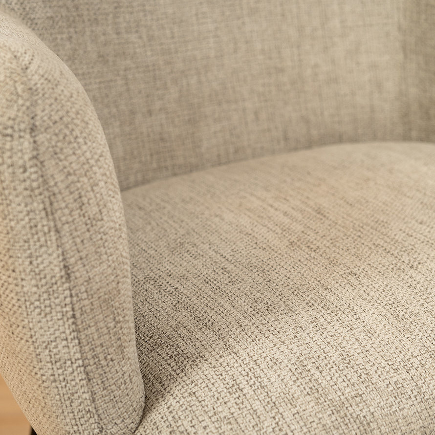 Stoel Lars taupe gerecycled polyester