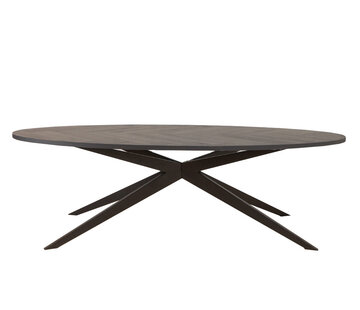 Bronx71 Eettafel visgraat zwart ovaal Ilva PVC 240 x 110 cm