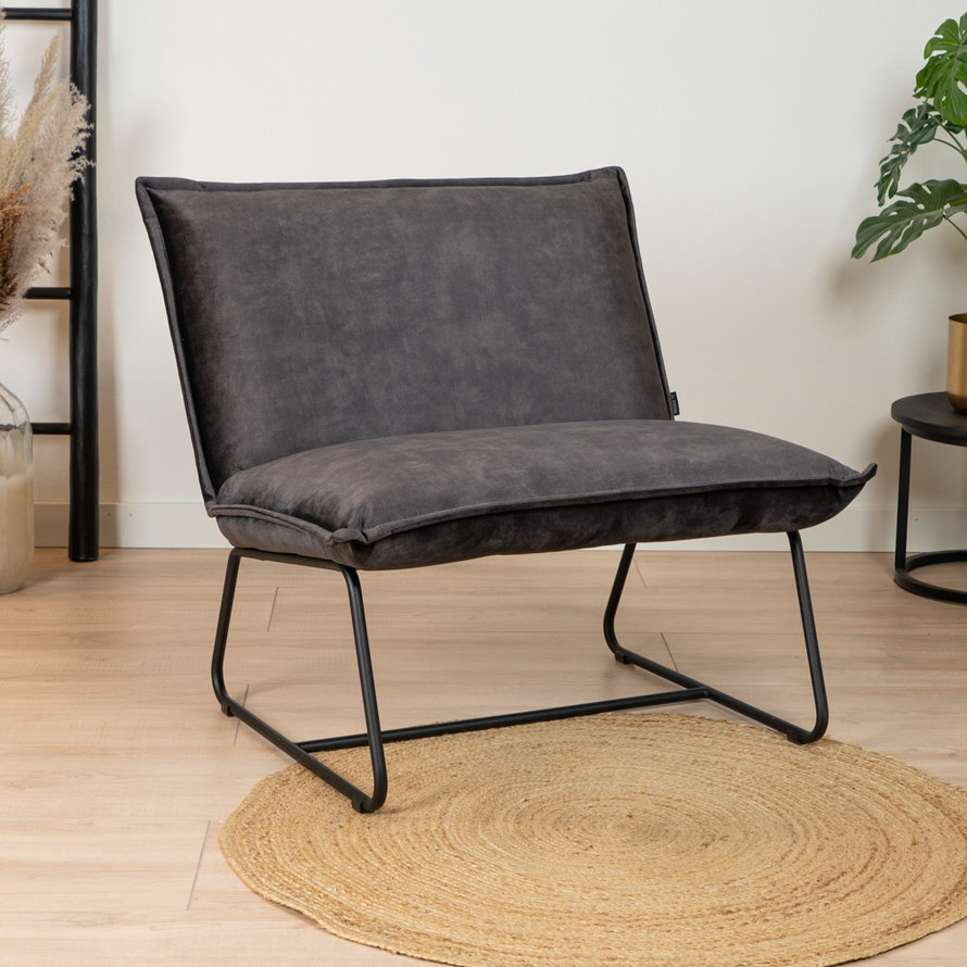 Fauteuil Paris antraciet velvet