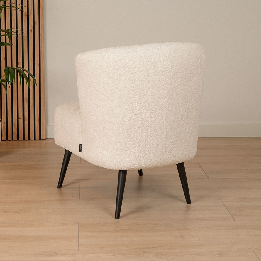 Fauteuil Lyla wit bouclé