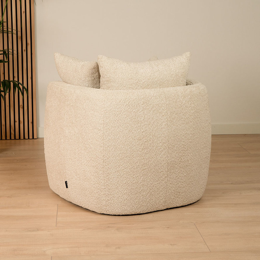 Fauteuil Ruby beige bouclé stof