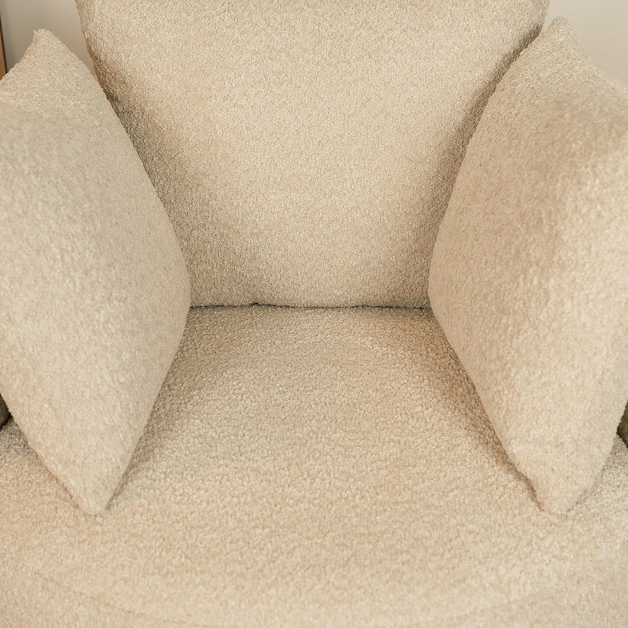 Fauteuil Ruby beige bouclé stof