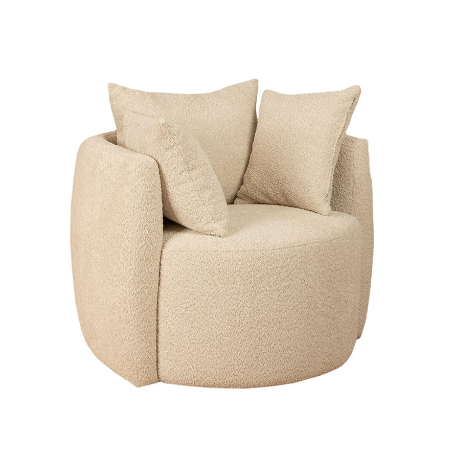 Fauteuil Ruby beige bouclé stof