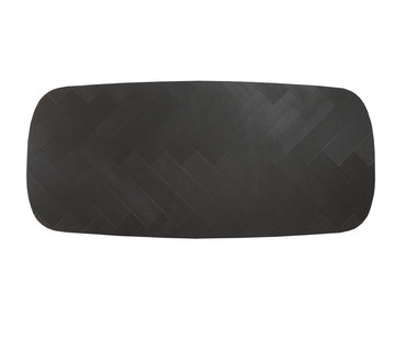 Bronx71 Tafelblad Deens ovaal visgraat Olaf PVC zwart 280 x 110 cm
