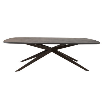 Bronx71 Visgraat eettafel zwart Deens ovaal Ingo PVC zwart 280 x 110 cm