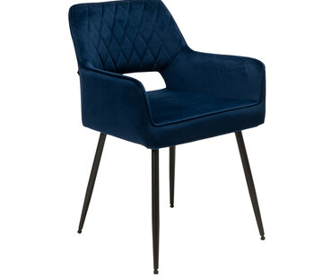 Bronx71 Stoel Mika donkerblauw velvet