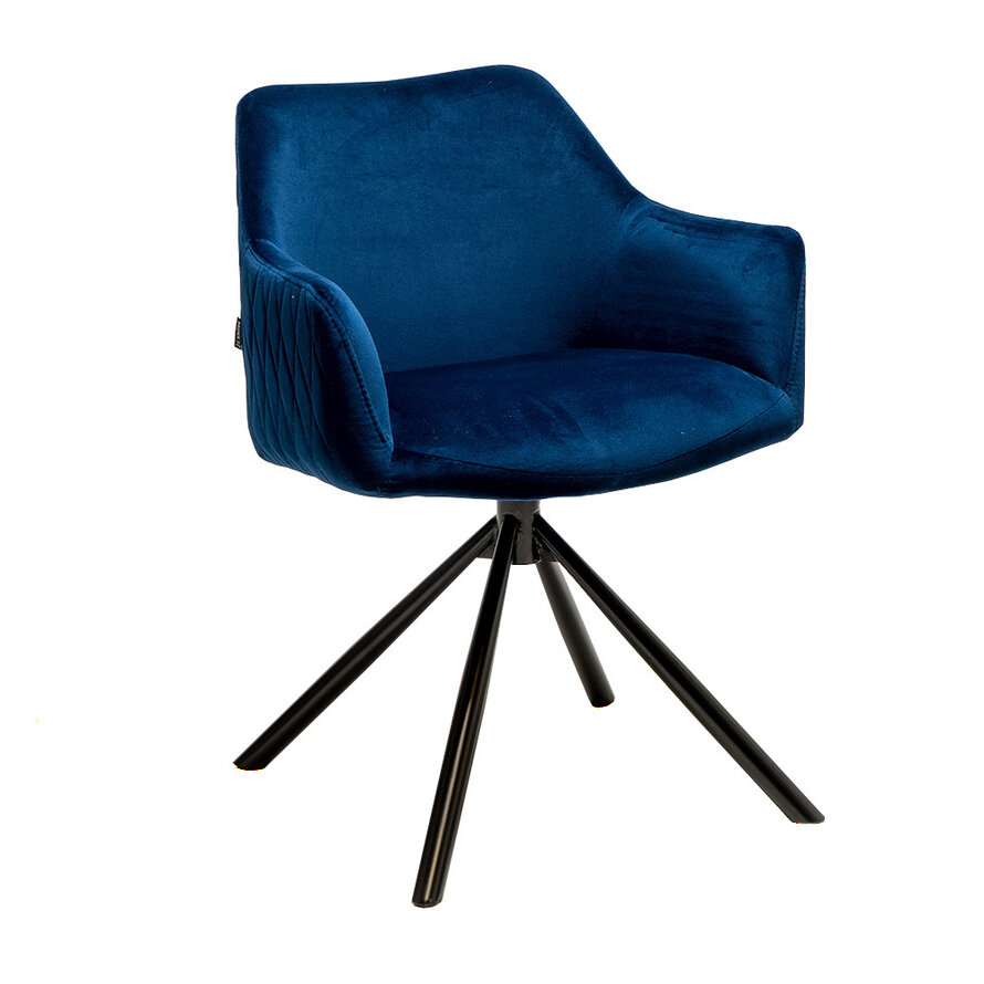 Draaibare stoel Furtado donkerblauw velvet