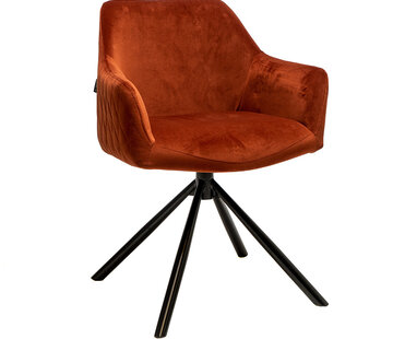 Bronx71 Draaibare stoel Furtado koper velvet