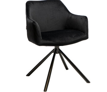 Bronx71 Draaibare stoel Furtado zwart velvet