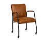 Stoel op wieltjes Mila eco-leer cognac