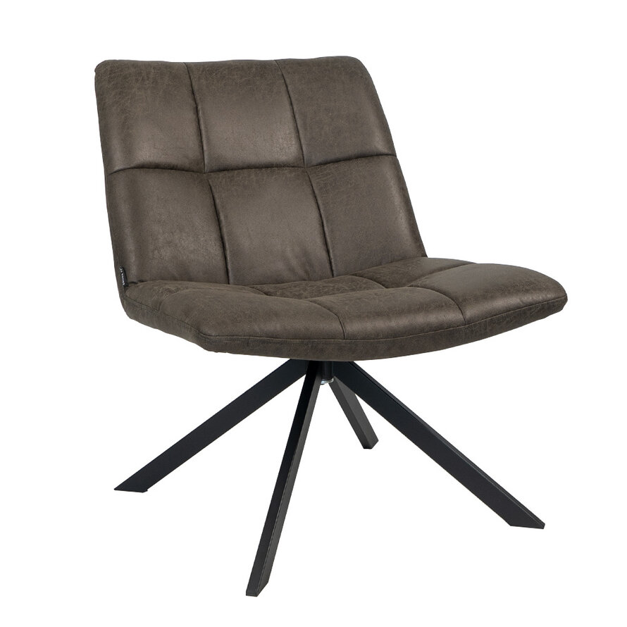 Fauteuil Eevi antraciet eco-leer