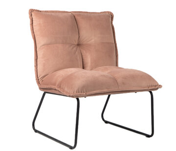 Bronx71 Fauteuil Malaga roze velvet