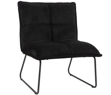 Bronx71 Fauteuil Malaga zwart velvet