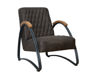 Fauteuil Ivy antraciet eco-leer