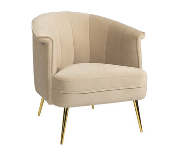 Bronx71 Fauteuil Amy beige velvet