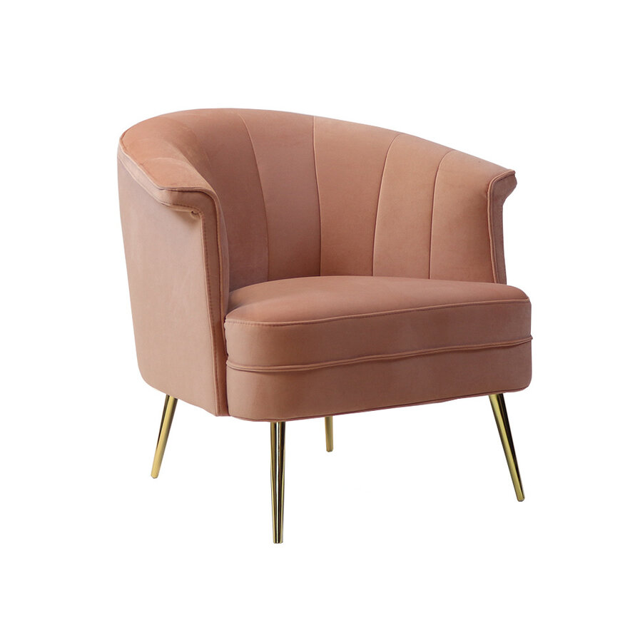 Fauteuil Amy roze velvet