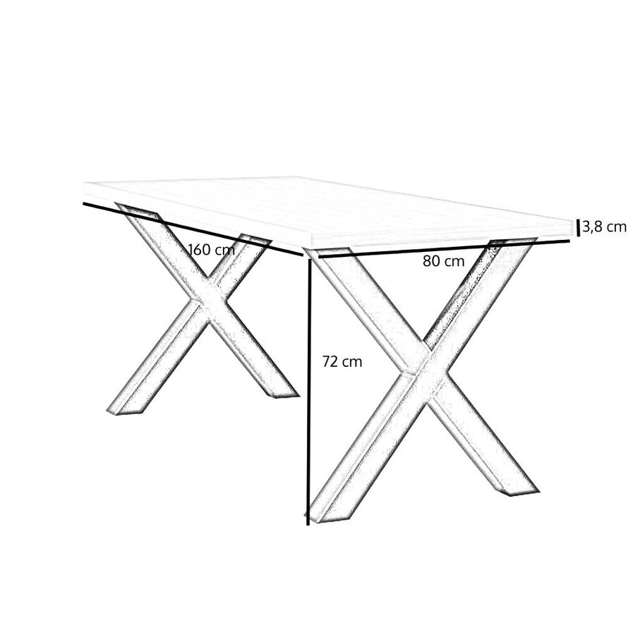 Eettafel Bodo melamine beige 160 x 80 cm