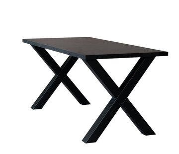 Bronx71 Eettafel Bodo melamine zwart 160 x 80 cm